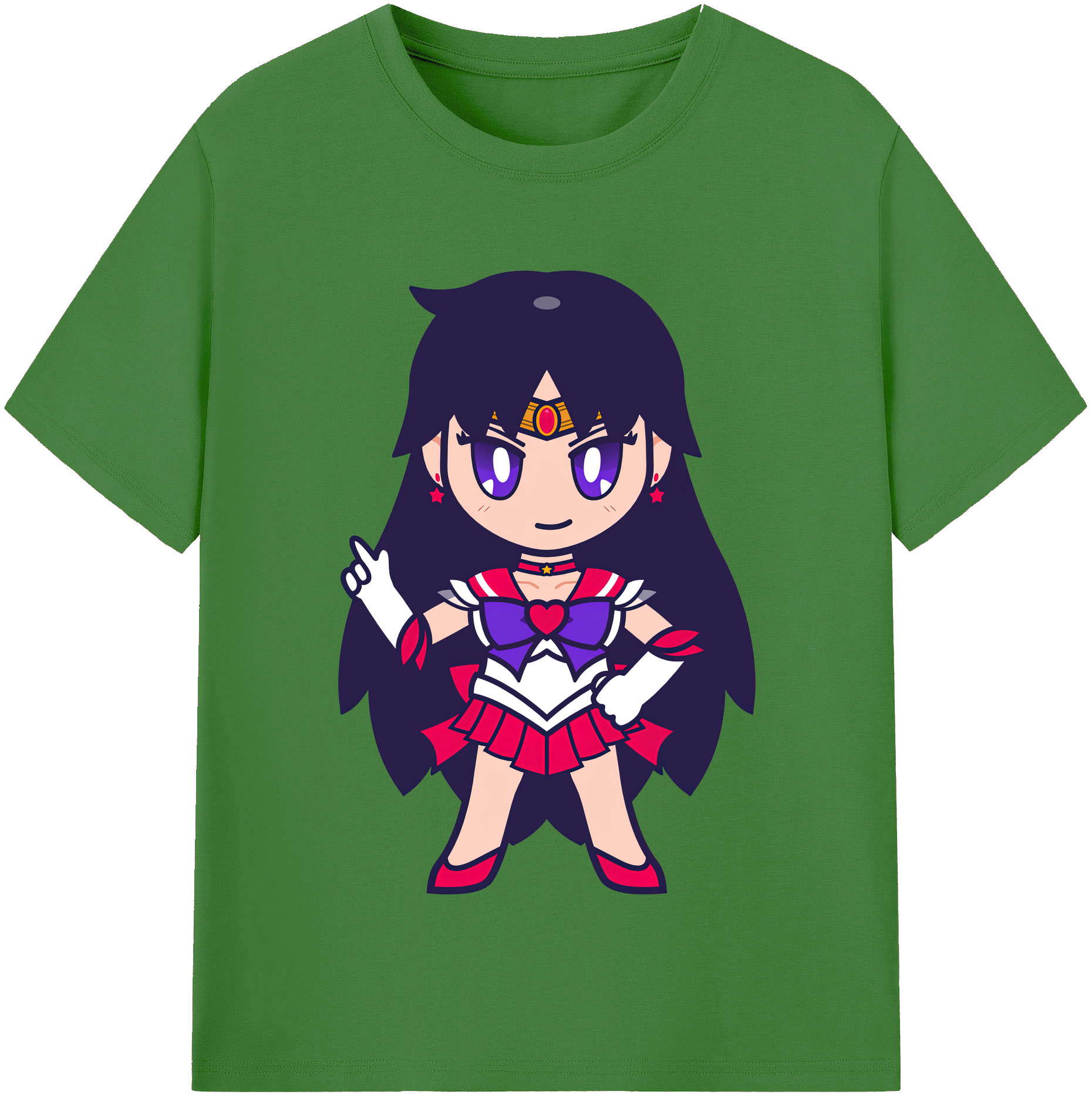 （画像用） 美少女戦士セーラームーン 火野レイ ひの レイ Sailor Moon Hino Rei （セーラーマーズ,Sailor Mars） レディースカジュアルプリントTシャツ（綿100％）